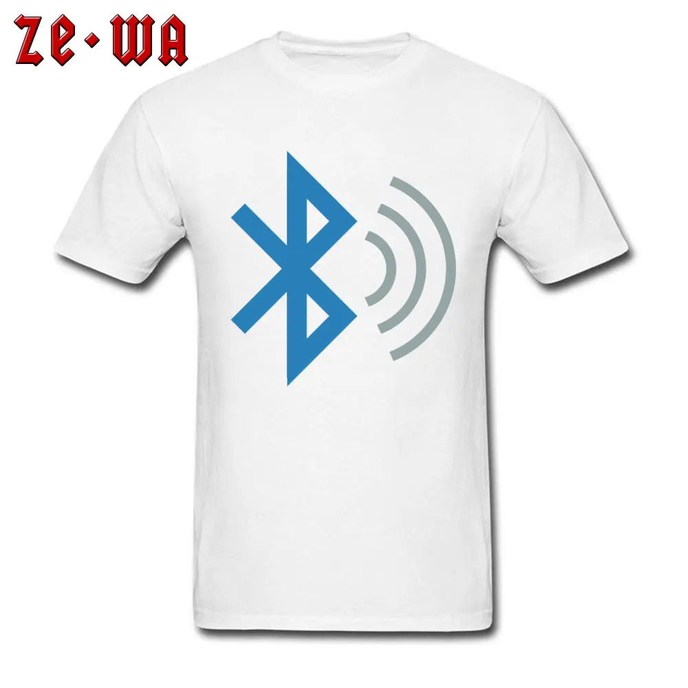 bluetooth 2 Custom Short Sleeve Tops Shirt Summer Fall Crew Neck 100% Cotton Mens T Shirts Custom T-Shirt Prevailing bluetooth 2 white