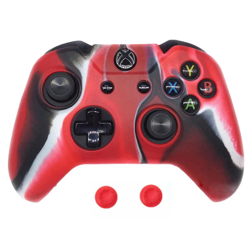 Red camo Силиконовый защитный чехол ZOMTOP для XBox One X S, защитный чехол для контроллера, защита для переноса воды, камуфляжная крышка, крышки для ручек - Цвет: Red camo
