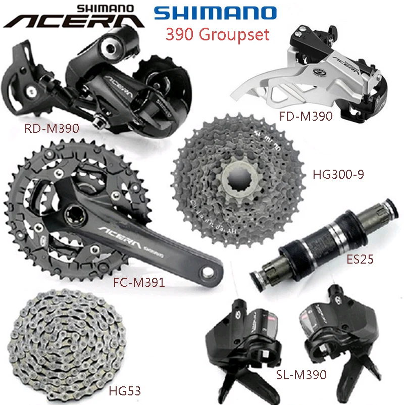 SHIMANO M391 указано 9 скорость 27 горный велосипед комплект MTB M390 7 шт. группа