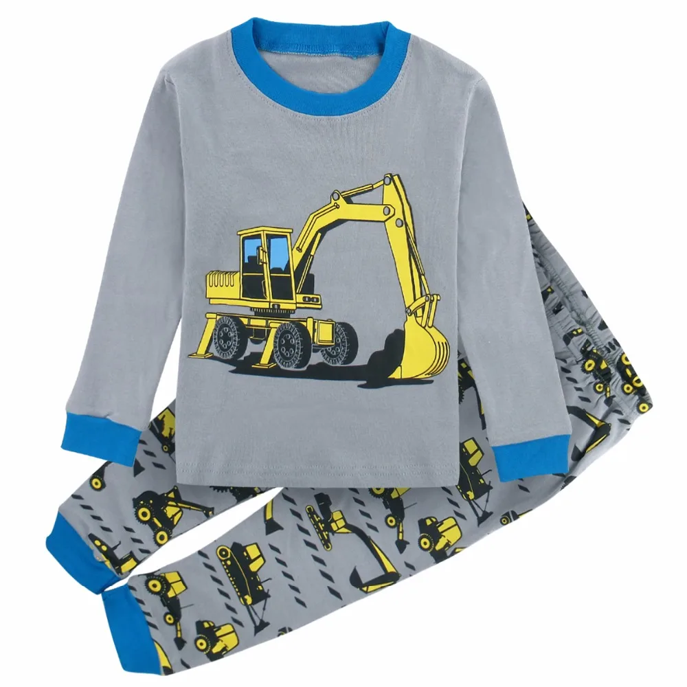 Детская Пижама для мальчиков Детские пижамы Пижама с динозавром ребенок мультфильм пижамы ночное год на весну и зиму Пижама для мальчика