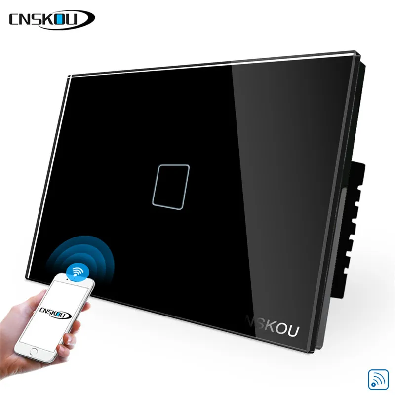 

CNSKOU US/AU 1 Gang Touch APP Control Wifi Switch 118 Type Timing Smart Switch Smart Home Wifi For Alexa Google Home