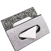 Аксессуары для автомобиля тканевая коробка со стразами коробка для ткани автомобиля козырек Тип полиуретановая кожа коробка крышка блестящая бумага держатель для женщин