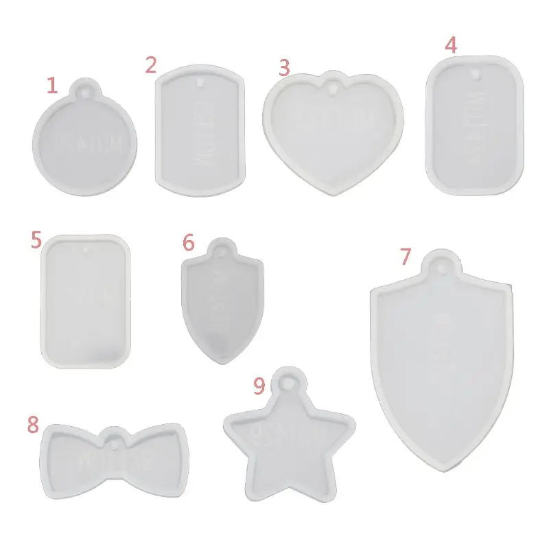 

Round Square Star Bowtie Shape Pendant Craft DIY Silicone UV Resin Jewelry Molds
