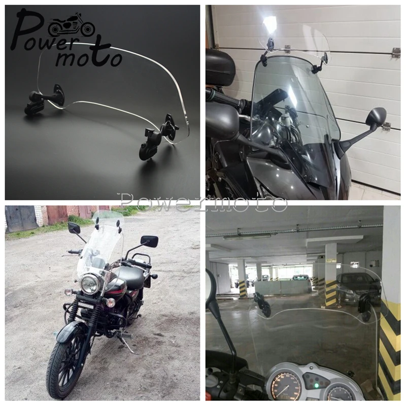 

Motorcycle Universal Airflow Adjustable Clear Windshield Extension Spoiler Windscreen Air Deflector Airflow For Honda BMW KTM