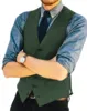 Mens Suit Vest V Neck Herringbone Slim Fit Formal Green/Black/Brown Business Single-breasted Waistcoat Groomman For Wedding Vest ► Photo 2/6