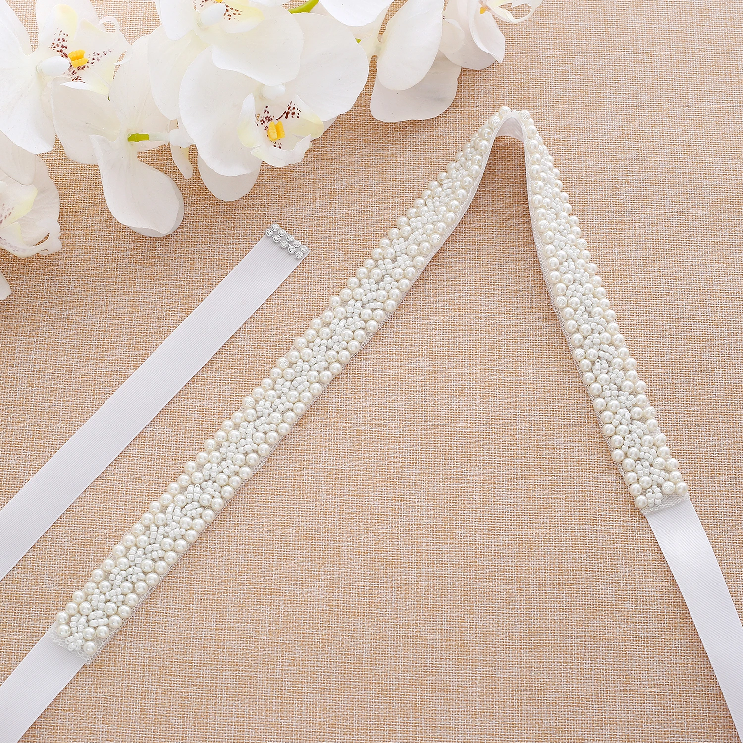 Bridal Waistband Pearls Wedding Belts handmade