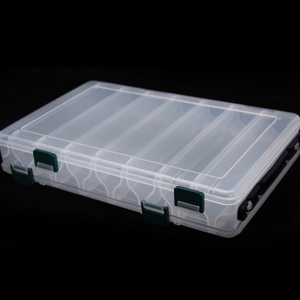 

7 Grids Double sided High Quality Fishing Box Spinner Bait Minnow Popper 14 Compartments Fishing Tackle Box