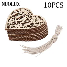 10 шт любовь сердце деревянные украшения ремесла висячие орнамент(цвет дерева