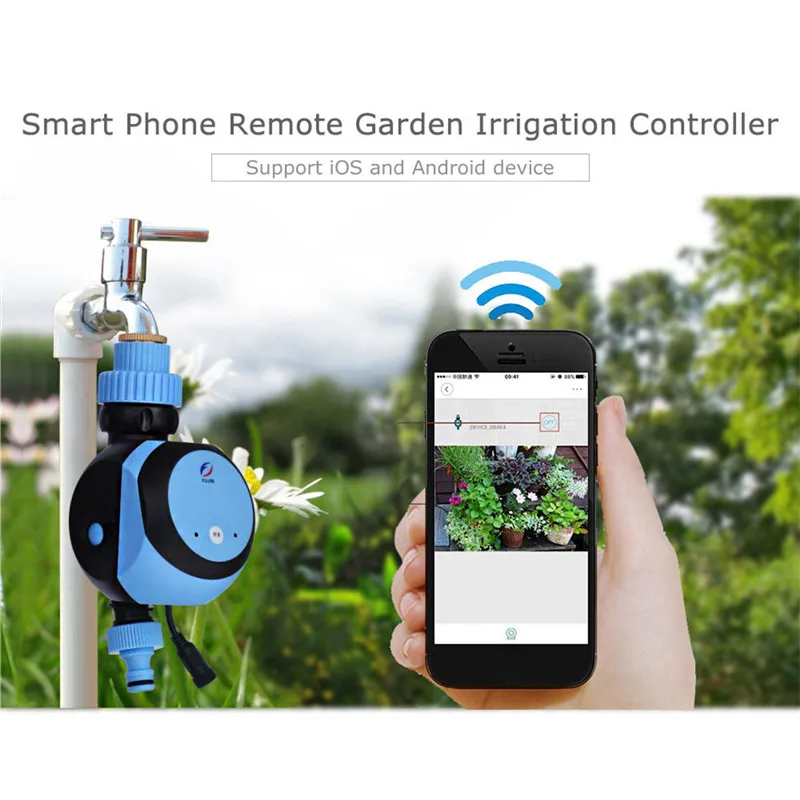 

Automatic Intelligent Electronic Water Timer Smart Phone Remote Garden Irrigation Controller Watering System Solenoid Valve Hose