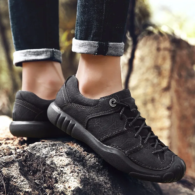 Skup QZHSMY alpinizm wędrówka na świeżym powietrzu buty męskie buty trekkingowe 2018 sportowe buty sportowe męski czarny jesień Zapatos Hombre