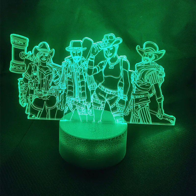 

game Red Dead: Redemptio 3D Table Lamp Acrylic LED Night Light Touch 7 Color Changing Party home Decorative Light kids gift