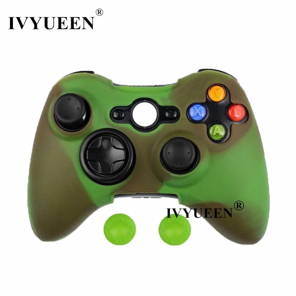 Защитный чехол IVYUEEN Camo для microsoft Xbox 360 проводной/беспроводной контроллер силиконовый чехол для X Box 360 - Цвет: Green Brown