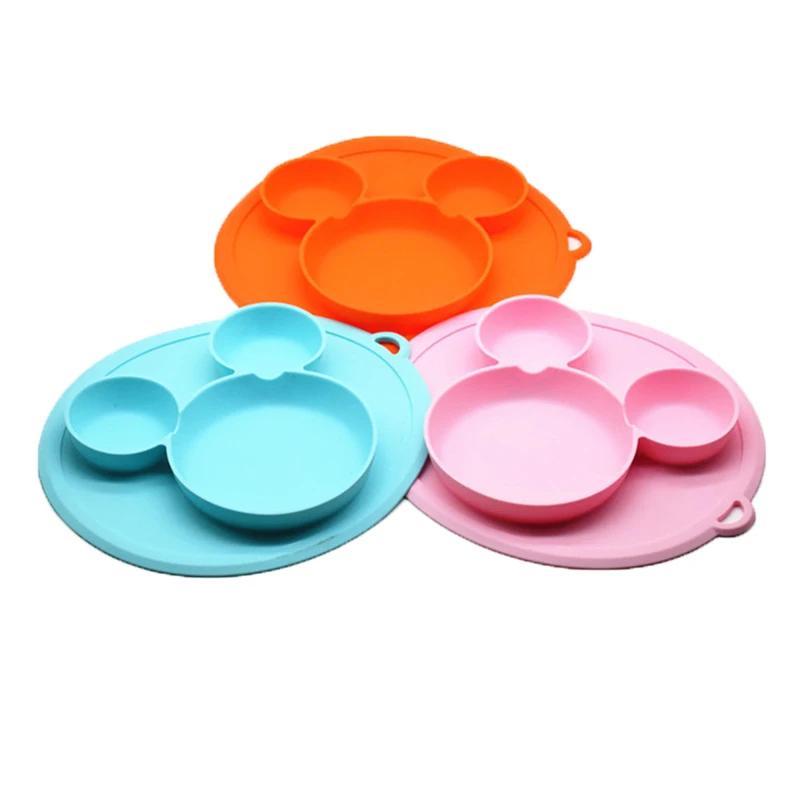 Baby Silicone Bowl Kids Plate With Suction BPA Free Infant Feeding Food Grade Tableware Cute Cartoon Children Dishes MBG0411