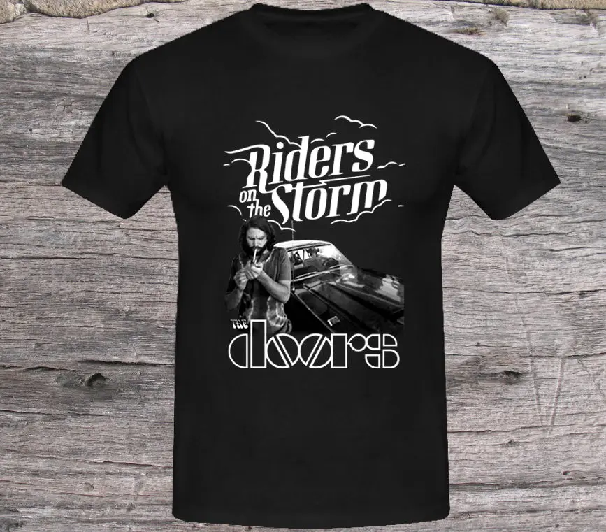 

The DOORS Riders on the Strom, Jim Morrison Men's Black T-Shirt Size S-to-XXXLsummer t-shirt Tops