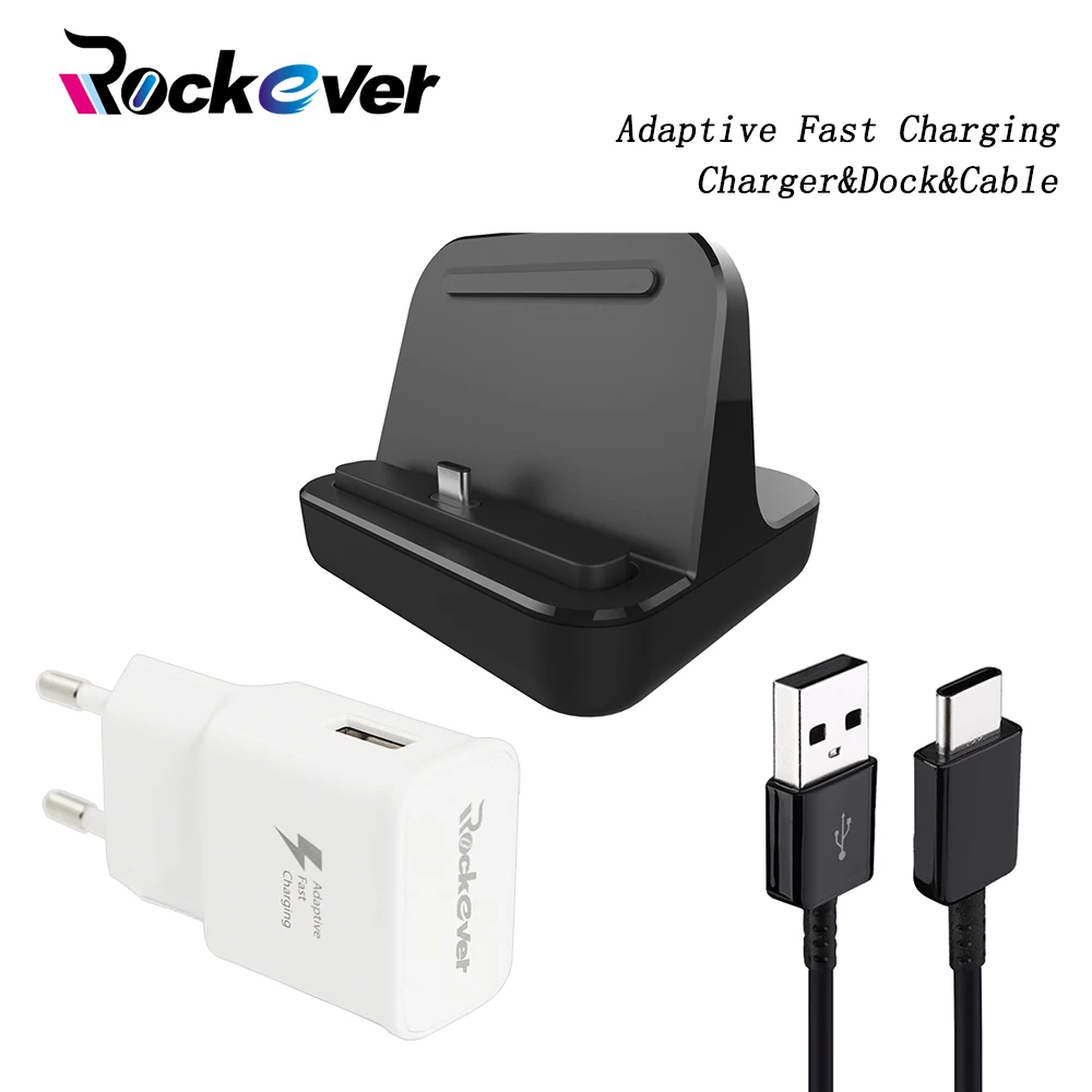 

Rockever USB Type C Charger Dock Station,Desktop Stand Adaptive Fast Charger For Samsung Galaxy S8 S9 PLUS note 8 9 xiaomi MI A2