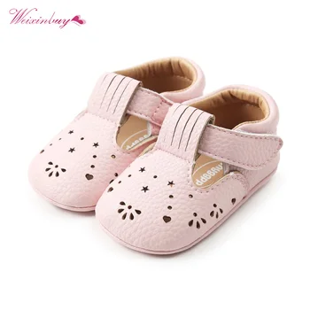 

WEIXINBUY Baby Moccasins Hollow Flower Princess Baby Shoes Pu Leather Newborn Infant Shoes For Spring Girls Dress