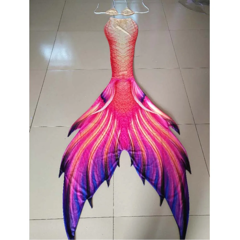 

HOT! 3 Pcs/set Kids Adult Women Man Uniqe Design Ariel Mermaid Tail With Monofin Bikini Top Beach wear Cospaly Costumes Swimsuit