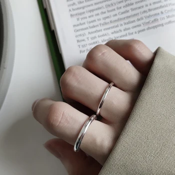 

S925 Sterling Silver Stable Ring 2mm 3mm Simple Minimalist Line Tiny Wedding Band For Couples Women Men Fine Engagement Rings