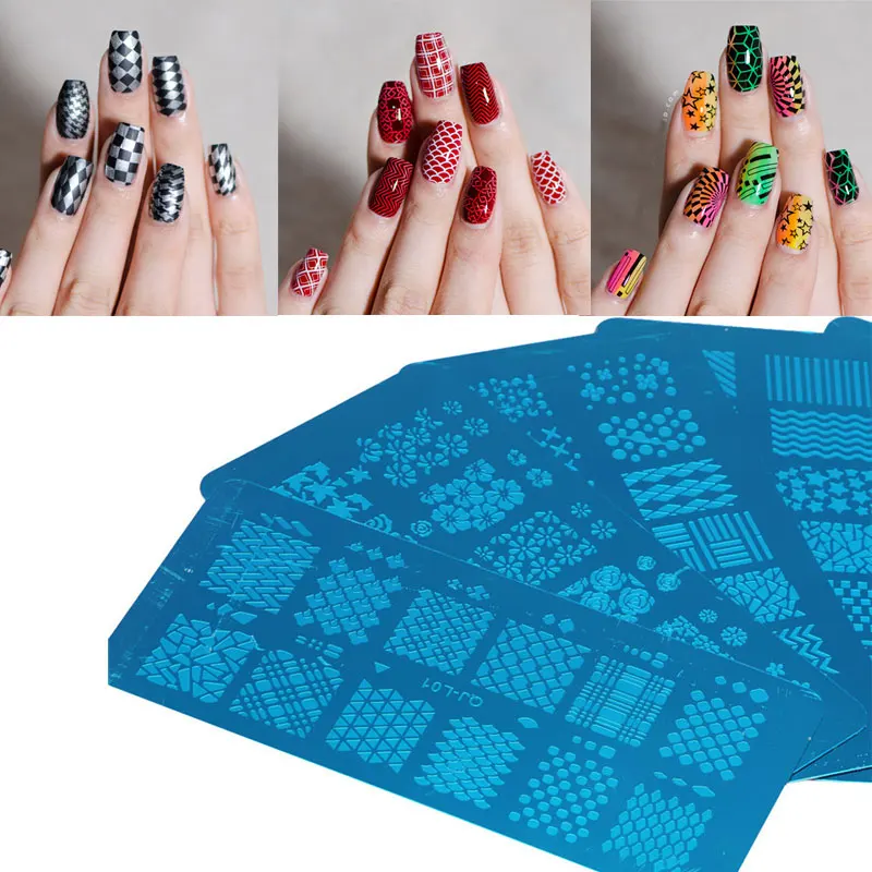

3Pcs/Lot Stamp Flower Lace Nail Stamping Plates Image Stainless Steel Plate Image DIY Nail Art Templates Nail Seal Fashion Art
