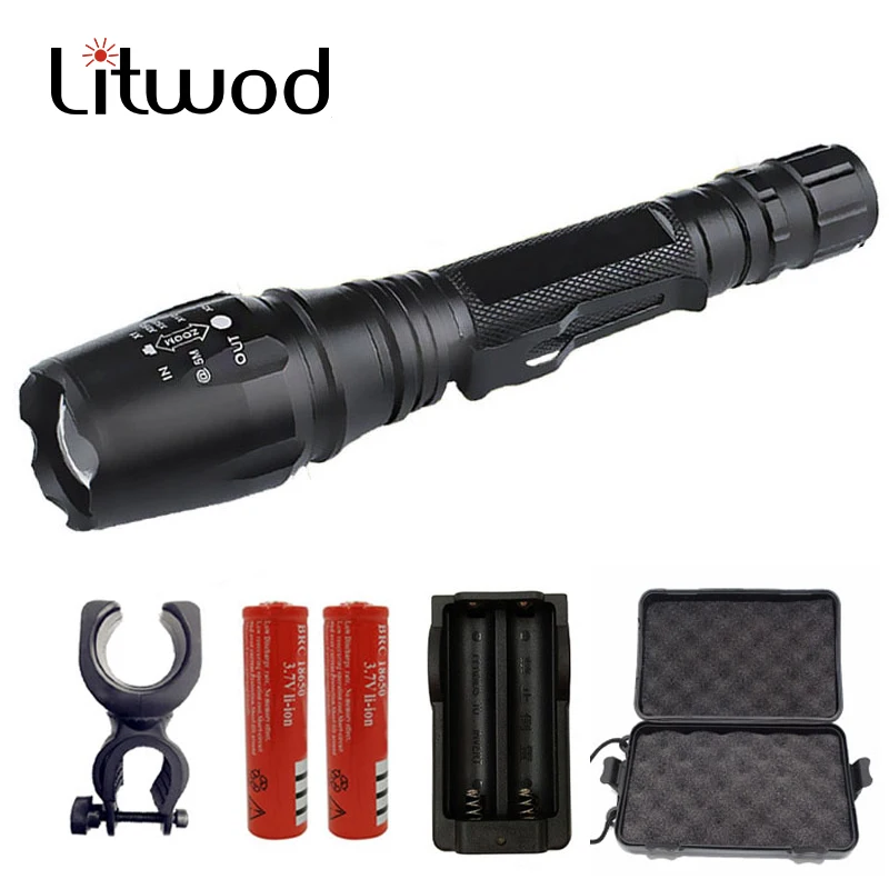 

Litwod Z35V5 LED Flashlights X800 Torch 10000 lumen XM-L2 T6 zoomable G700 led torch For camping hunting aluminum led flashlight