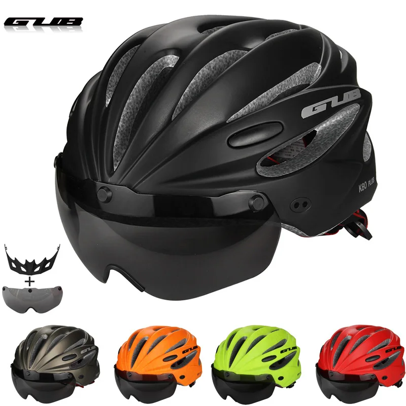 Велосипедный шлем с визером Магнитные очки интегрально формованные MTB дорожный велосипед велосипедный мотоциклетный шлем 58-62 см для мужчин и женщин