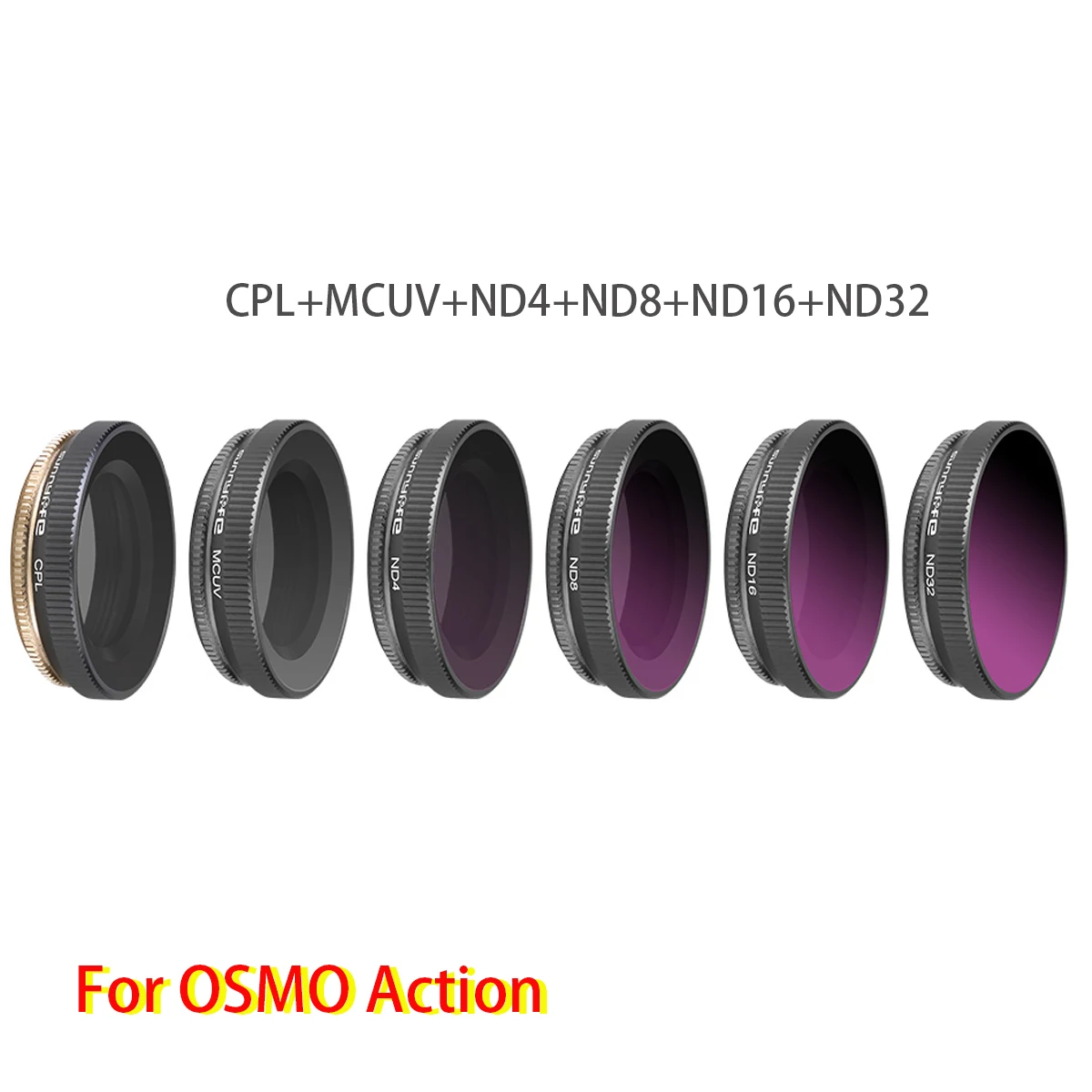 

Adjustable High Quality Lens Filters Set 6 in 1 MCUV+CPL+ND4+ND8+ND16+ND32 for DJI OSMO Action Sports Camera Accessories