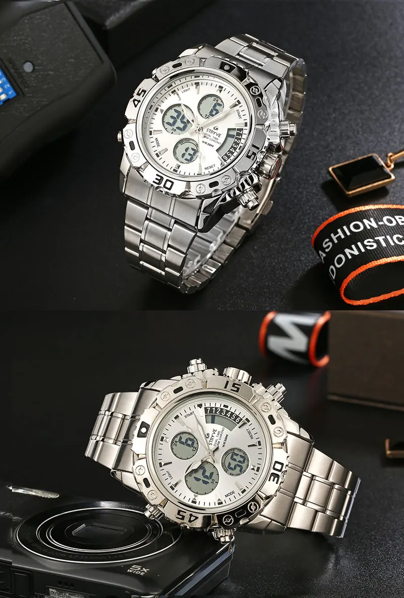 Брендовые Hombre Relojes STRYVE для мужчин часы Военная Униформа непромокаемые светодиодные цифровые спортивные мужские часы мужские наручные relogio masculino
