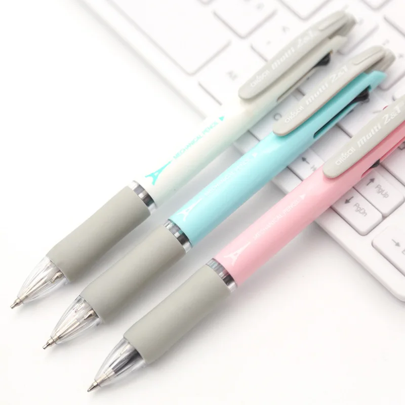 

ball point pen with Mechanical pencil red black ink with pencil 3 in one pen multifunction pen school office writing tool