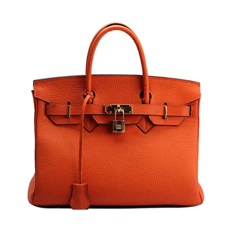 

Europe and the United States with a layer of leather embossed platinum Baotou portable leather handbag factory wholesale lock
