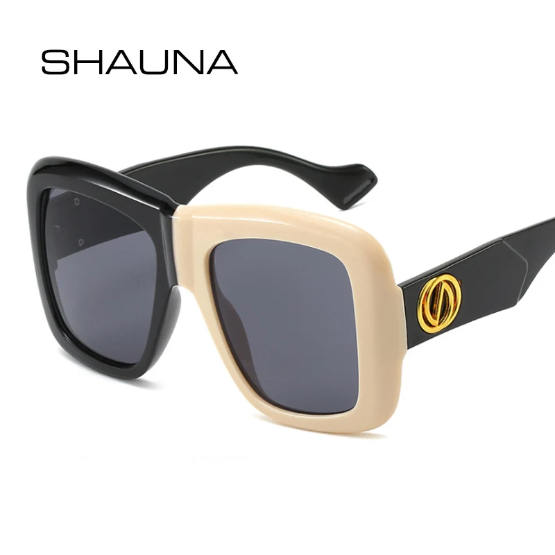 

SHAUNA Oversize Fashion Square Sunglasses Women Brand Designer Contrast Color Frame Gradient Sun Glasses Men