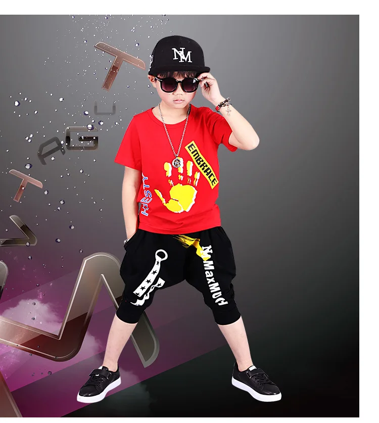 

Hot Casual Cotton Summer Short Sleeve T-Shirt And Pants Sets Kids Boys Clothing Sets Children Boys Clothes Suits 5-12Y