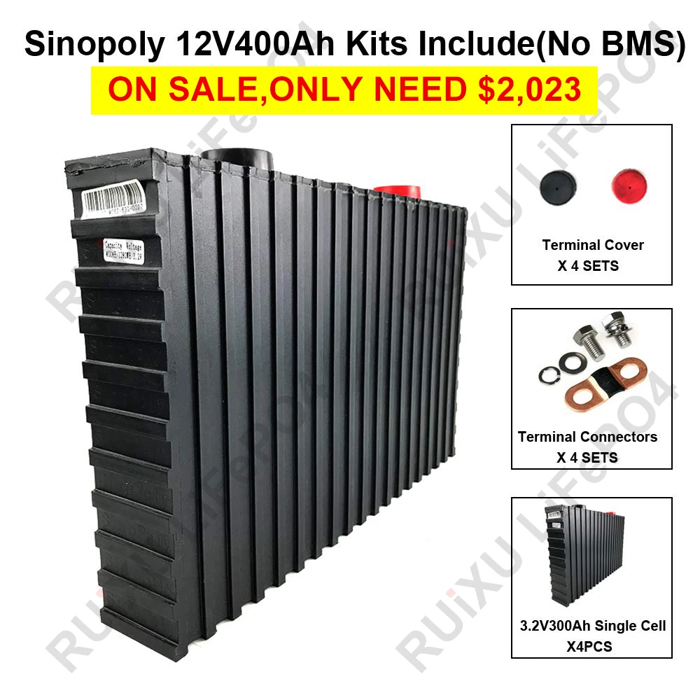 

Sinopoly Brand New Cell - 3.2V400AH LiFePO4 Single Cell Battery