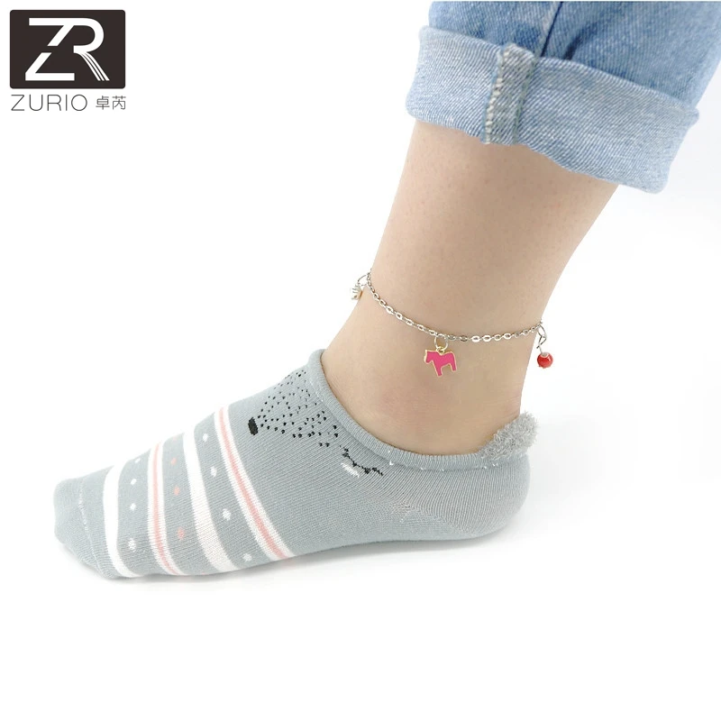 

Zurio Vintage Antique Animal Cute Horse Charm Pendant Anklets Chain Ankle Bracelet Barefoot Sandal Beach Foot Jewelry Wholesale