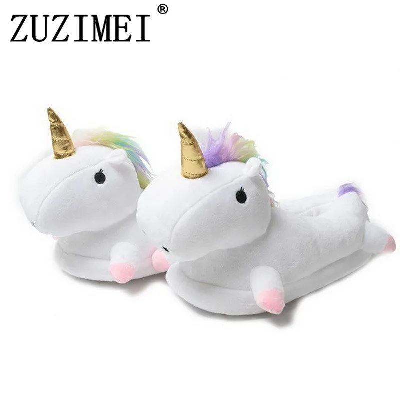 

2018 New Arrival Halloween Unisex Unicorn Cotton Home Slippers Chausson Licorne Indoor Christmas Slippers Shoes