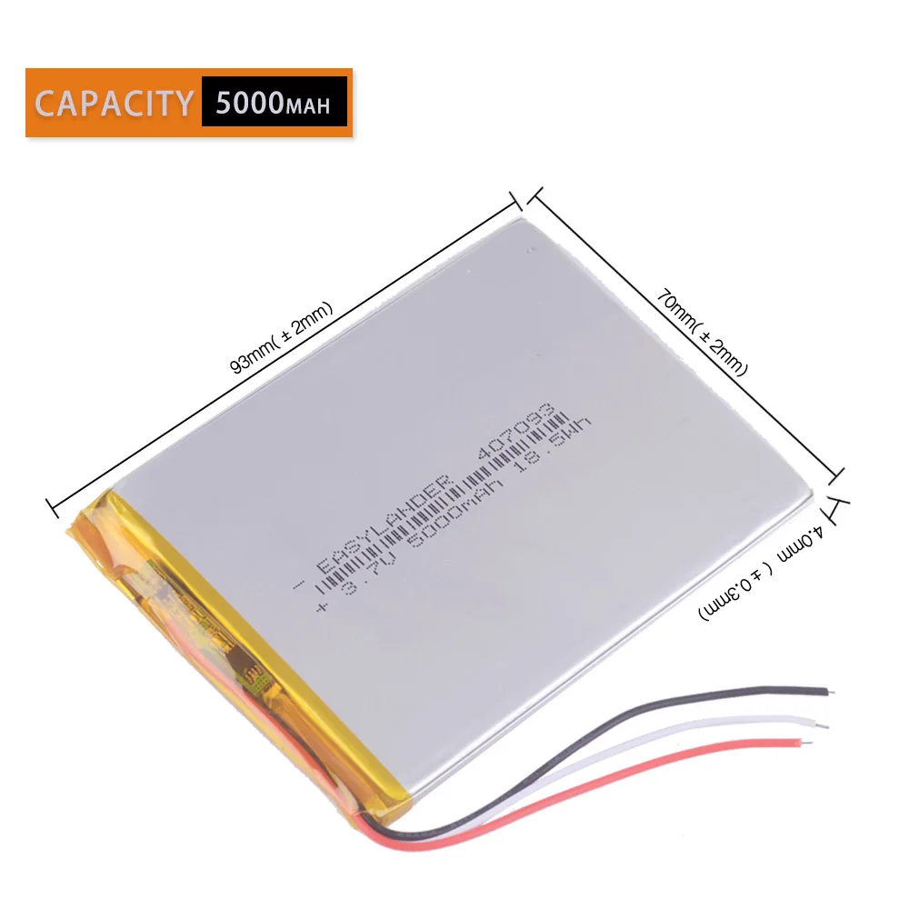 3wires-407093-3-7V-5000mAh-tablet-battery-For-child-Tablet-prestigio ...