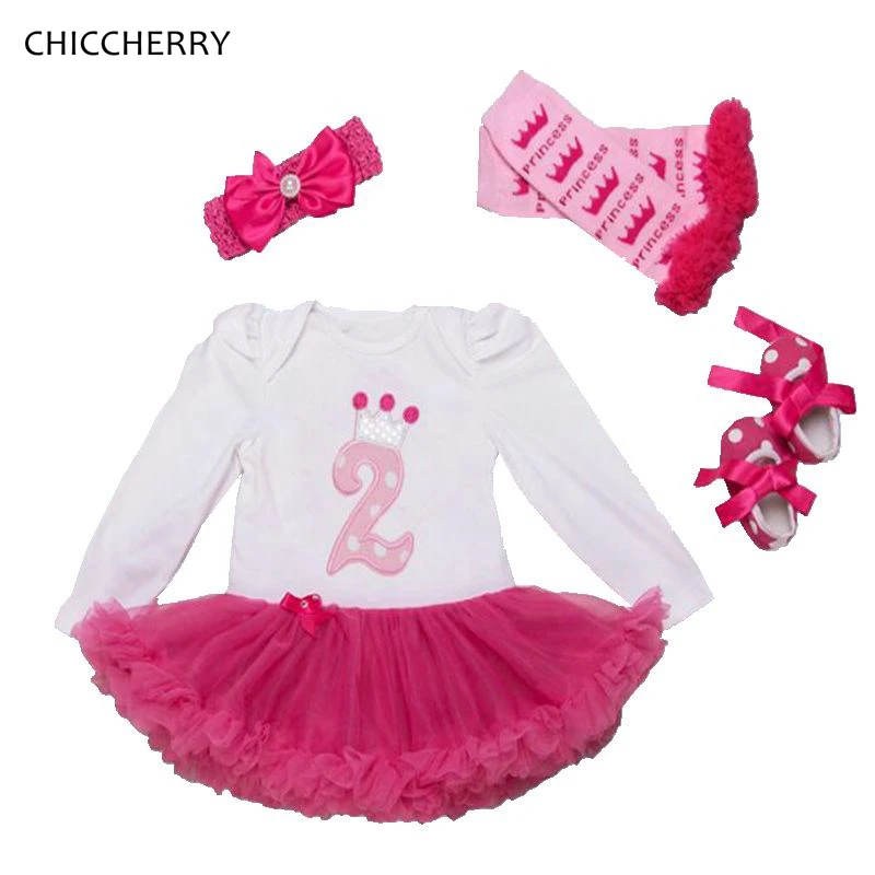 Robe D Anniversaire Pour Filles De 2 Ans Bandeau Jambieres Chaussures De Berceau Ensembles Tutu A Manches Longues Vetements Pour Bebes Filles Aliexpress