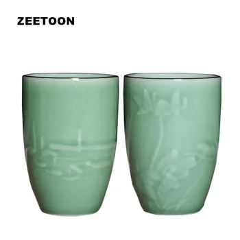 

280ml Longquan Celadon Master Cup Tea Ceremony Drinkware Teaware Art Pattern Decor Cups Water Mug Espresso Coffee Milk Mugs Gift