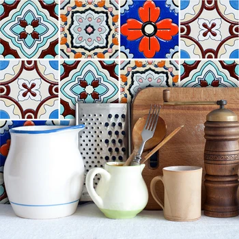 

Funlife 15*15cm/20*20cm Self adhesive Wallpaper Furniture Kitchen PVC Waterproof Turkish Tiles DIY Tile Sticker Wall Decal