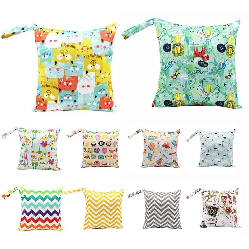 

28*30 cm Cartoon Waterproof Diaper Bag Multi Function diaper storage bag Clothes Wet Bags Travel Stroller Accessories