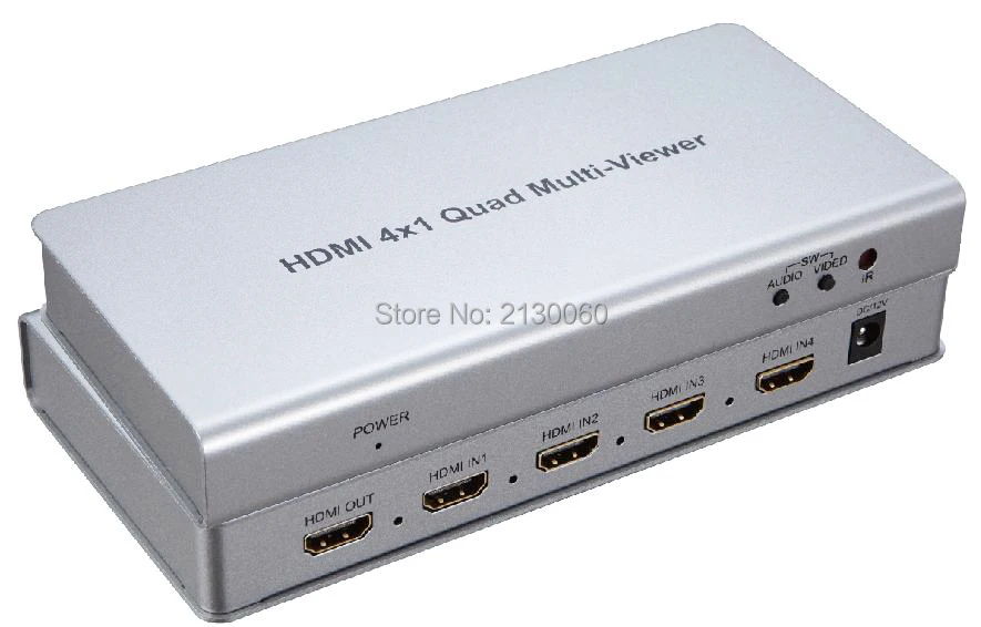 HDMI 4*1 Quad multi-просмотра, 4 HDMI вход, 1 HDMI вход max 1080 P с ИК-управлением для 12 V/2A питания