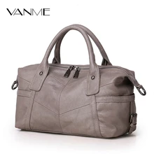 Nuevo Diseño Real de Poliéster Suave 2017 de Las Mujeres de Boston Bolsos de Cuero Genuino Bolso de Crossbody Totes Estilo Europeo y Americano Clásico