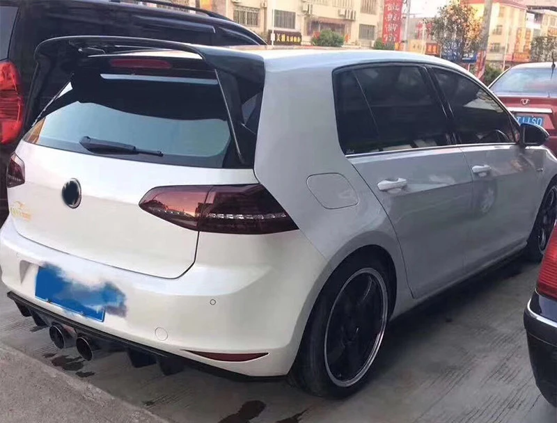 For Volkswagen Golf 7 Golf 7.5 MK7 MK7.5- Spoiler ABS three-section large racing wing primer black white spoiler