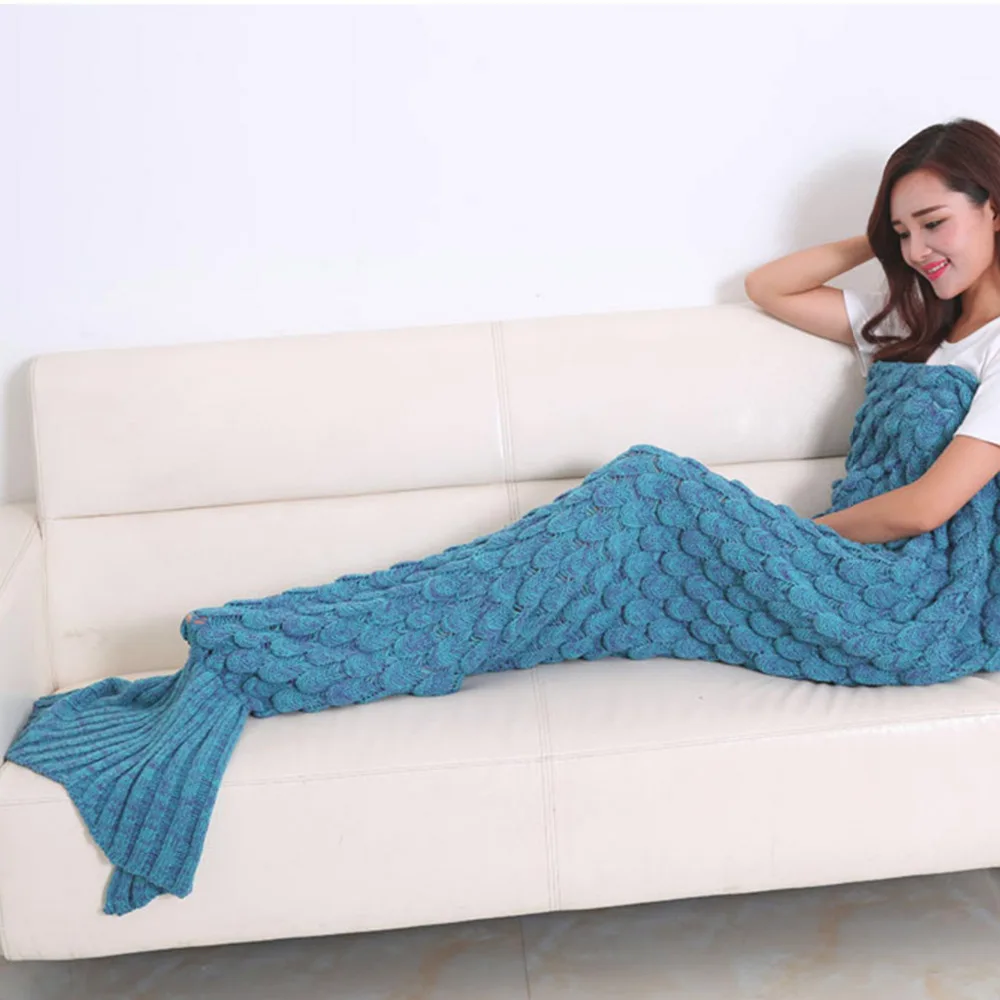 Buy Super Soft Knitted Mermaid Tail Blanket Adult