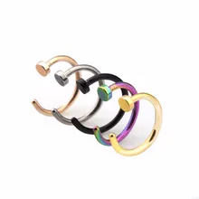 Fashion Fake Piercing Medical Titanium Nose Ring Women Stainless Steel Body Clip Hoop Septum Jewelry Girls