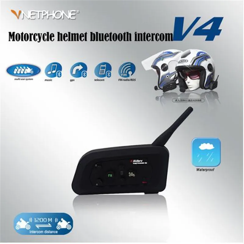 

VNETPHONE 1200 meters crowd chatting motorcycle Bluetooth helmet walkie-talkie full-duplex communication Wireless Bluetooth