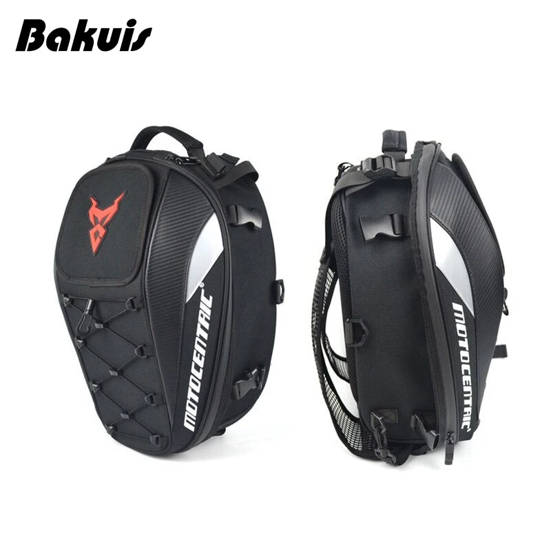 

Black Men's Motorcycle Waterproof Backpack Travel Luggage Bag Motorbike Bags Tank Bag Tail Luggage Suitcase Saddle Bag