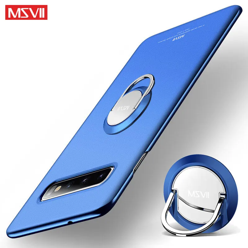 Чехол Msvii для samsung Galaxy S10 Plus, чехол с кольцом, тонкий чехол для samsung S10 S10e, чехол-держатель для Galaxy S10 E Lite Plus - Цвет: Blue With Ring