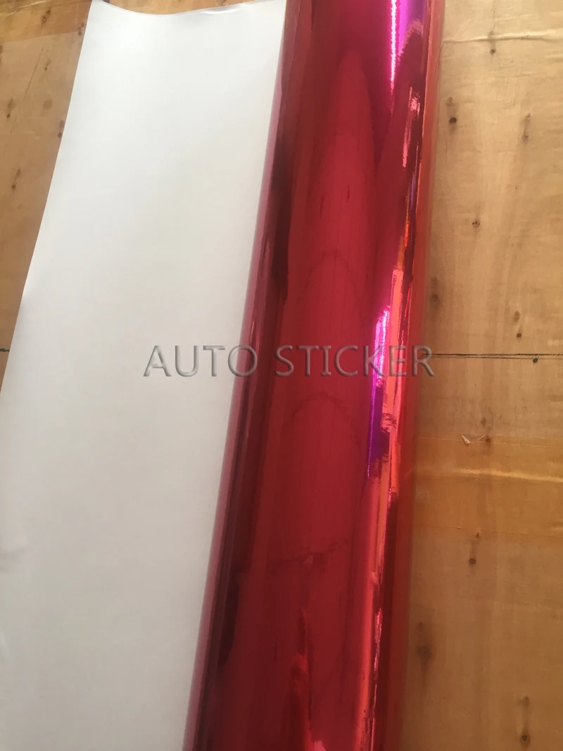 chrome red car wrap 6