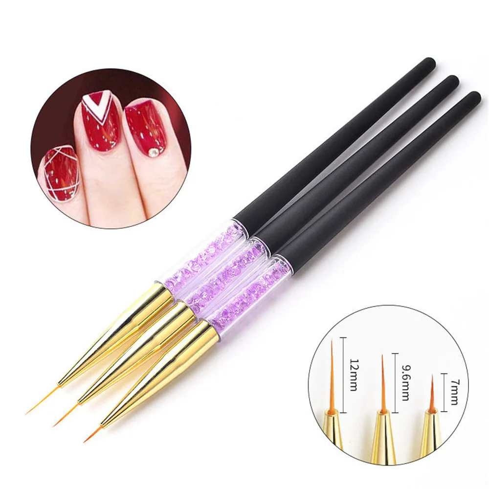 3 шт./компл. Профессиональный Nail Art Кисти резные для дизайна ногтей 3D Картина кисть