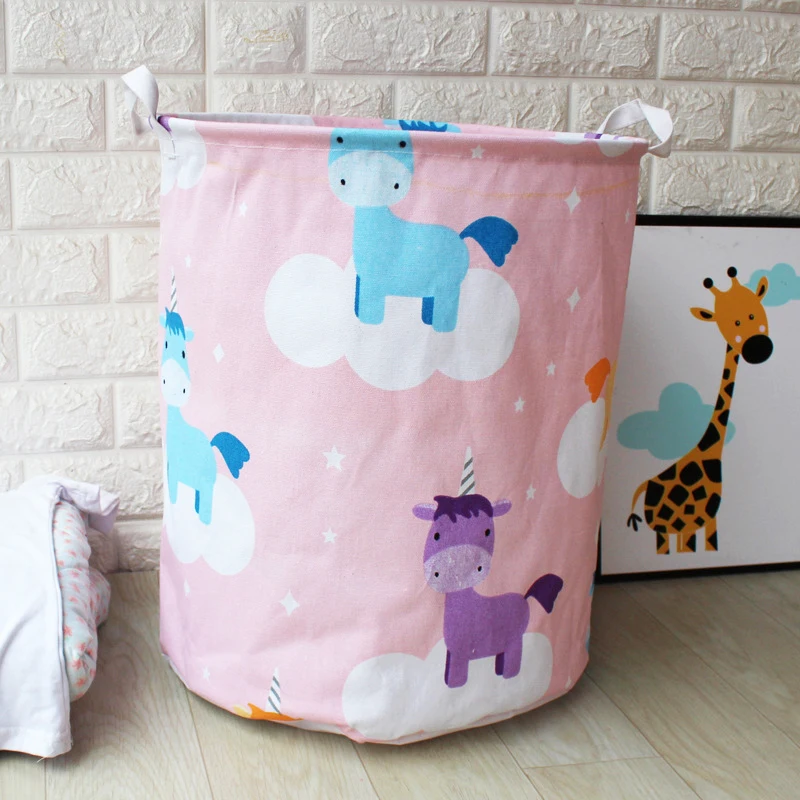 Günstige Neue Große Kapazität Wäsche Korb Leinwand Wäsche Eimer für Schmutzige Kleidung Wasserdichte Klapp Spielzeug Organizer Lagerung Korb